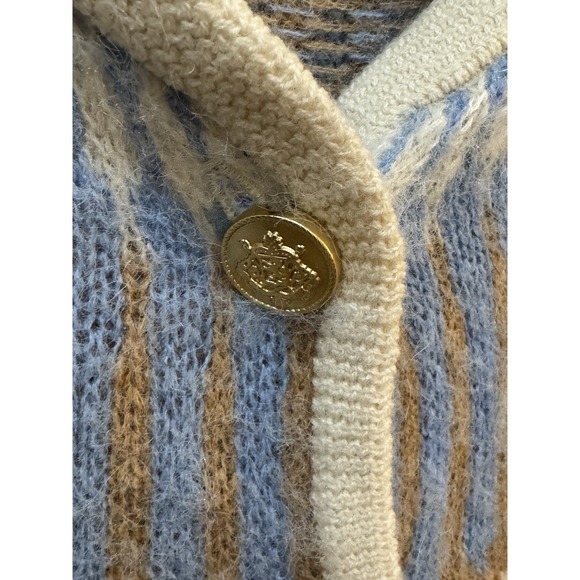 J.Crew Fair Isle Cardigan in Frosted Tundra Snow Brushed Yarn Sweater Medium - Picture 4 of 11